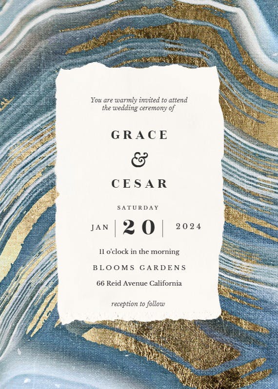 Agate rock - wedding invitation