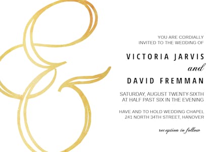 Ampersand gold - wedding invitation