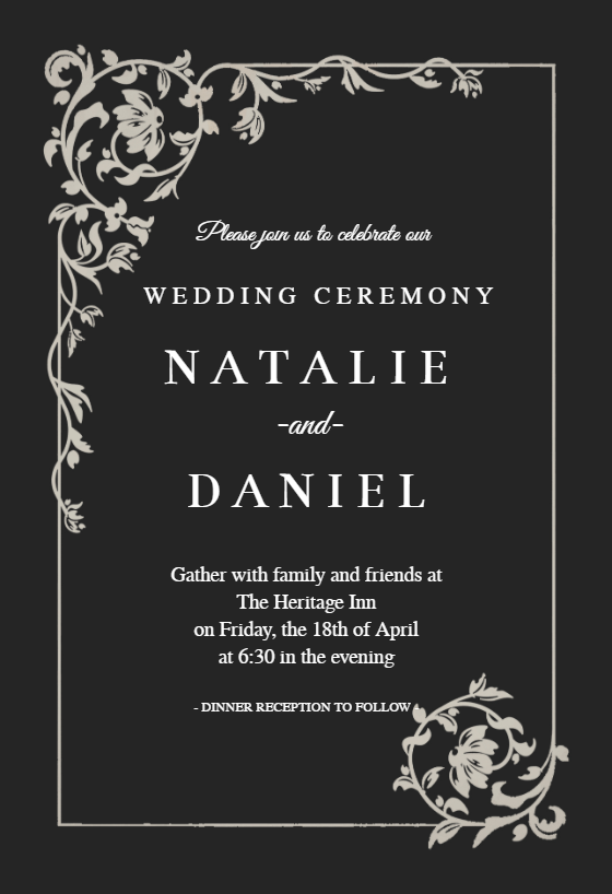 Vintage Frame - Wedding Invitation Template (Free) | Greetings Island