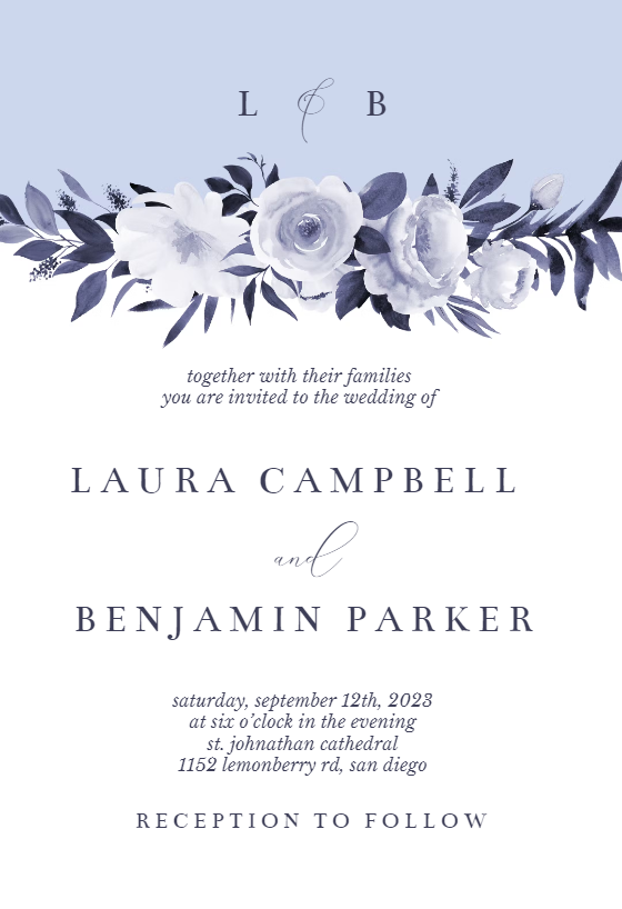 Antoiniette Florals - RSVP card Template (Free) | Greetings Island