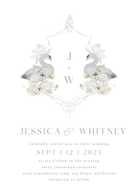 Aqua lily - wedding invitation