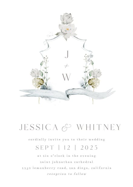 Aqua lily - wedding invitation