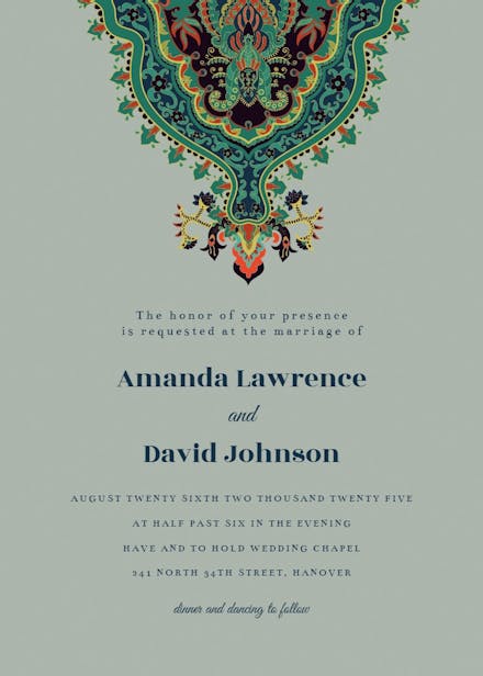 Arabian nights - wedding invitation