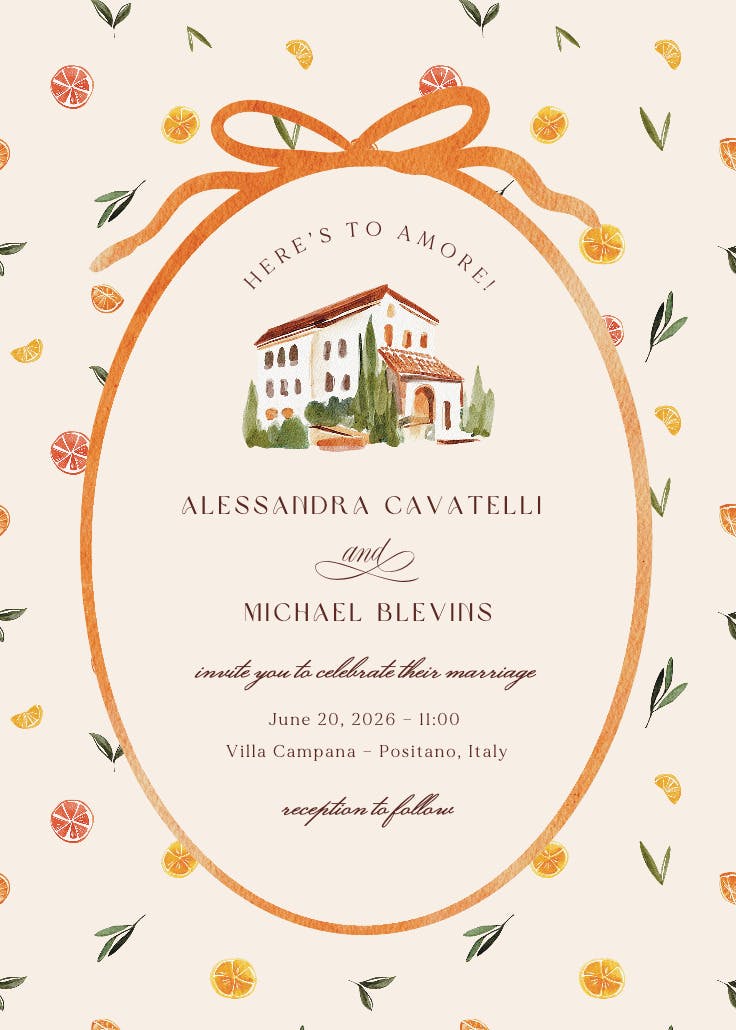 Arancia rossa - wedding invitation