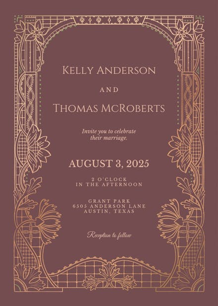 Art deco - wedding invitation