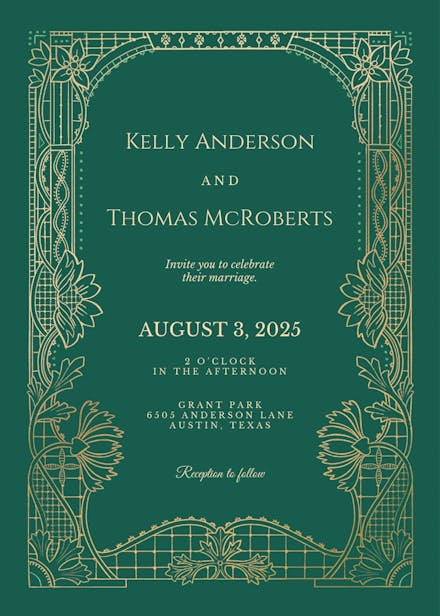 Art deco - wedding invitation