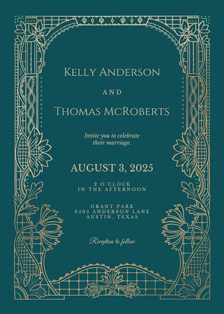 Art deco - wedding invitation