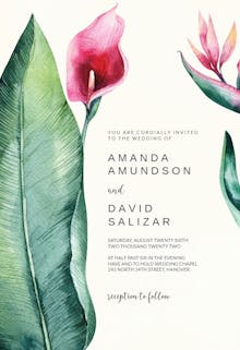 Arum lily - wedding invitation