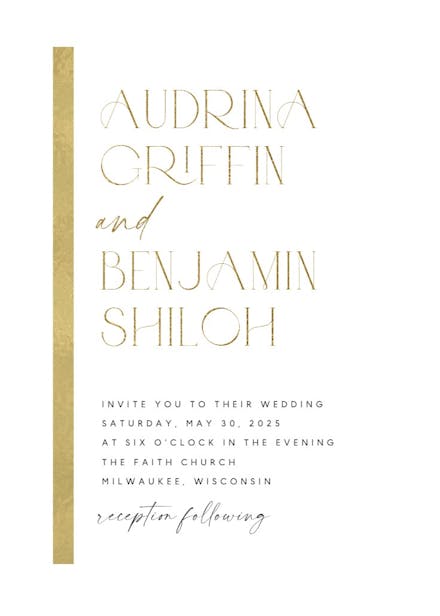 Asymmetric stripe - wedding invitation