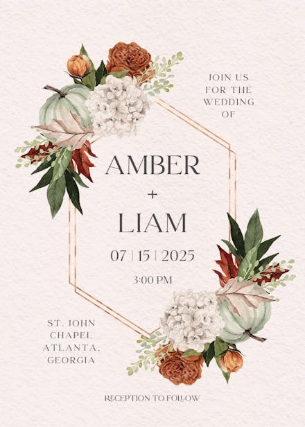 Autumn zest - wedding invitation