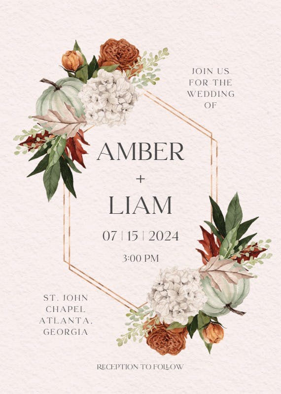 Autumn zest - wedding invitation