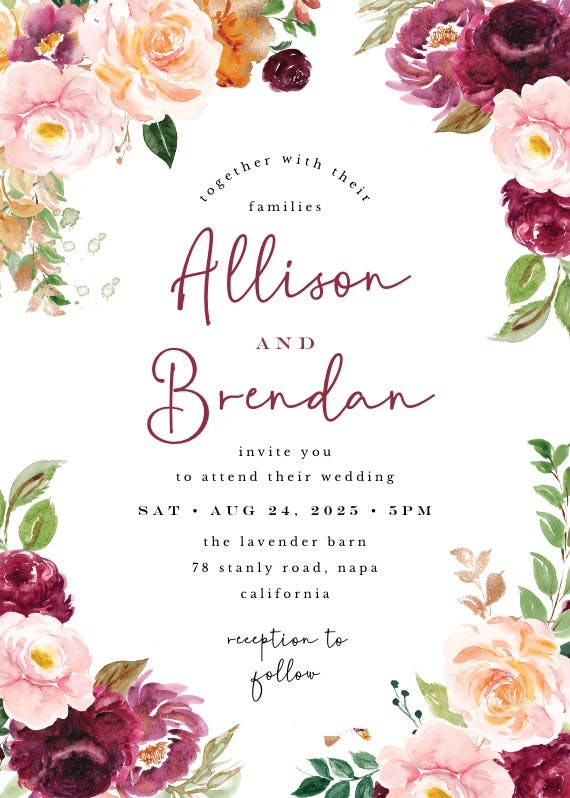 Autumnal maple - wedding invitation