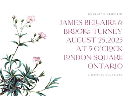 Babys breath - wedding invitation