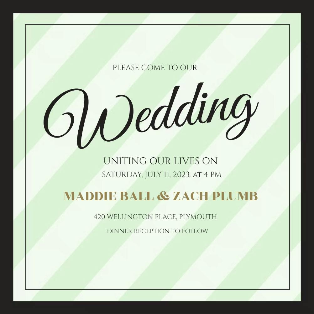 Banded modern - wedding invitation