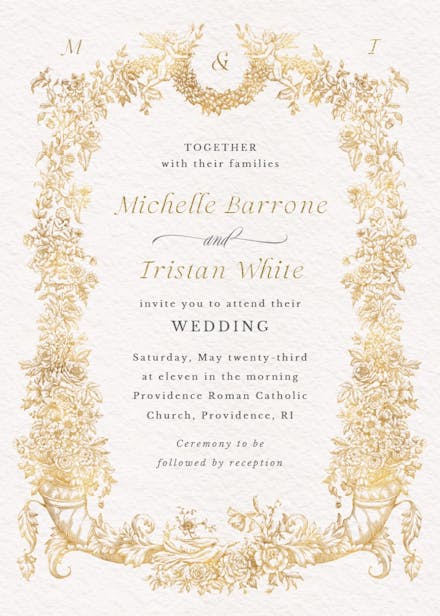 Baroque blooms - wedding invitation