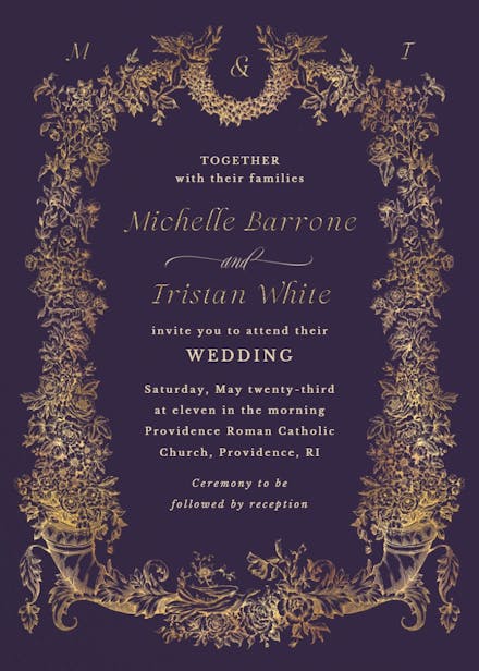 Baroque blooms - wedding invitation