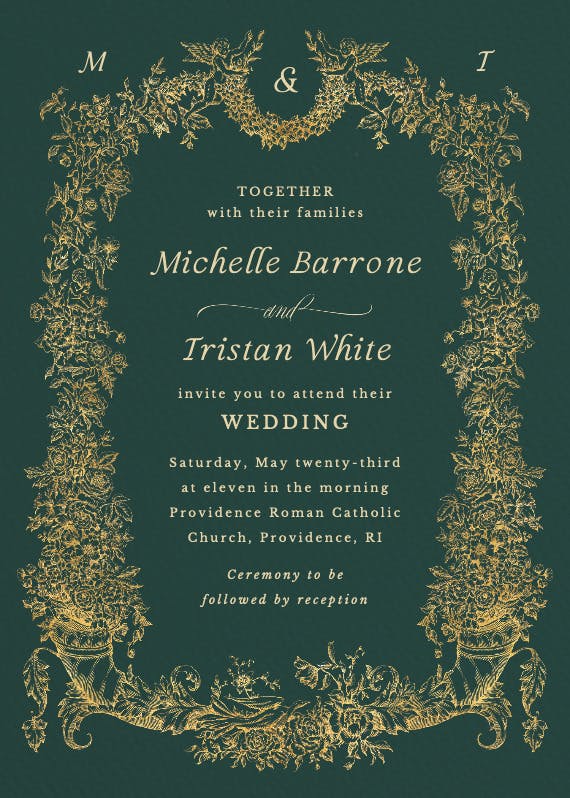 Baroque blooms - wedding invitation