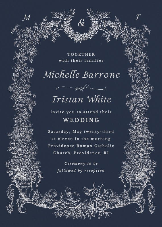 Baroque blooms - wedding invitation