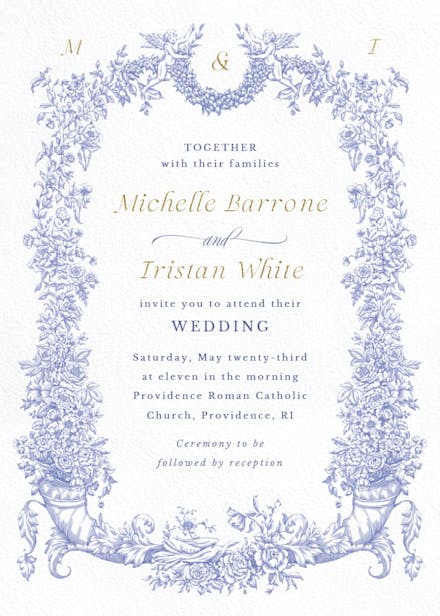 Baroque blooms - wedding invitation