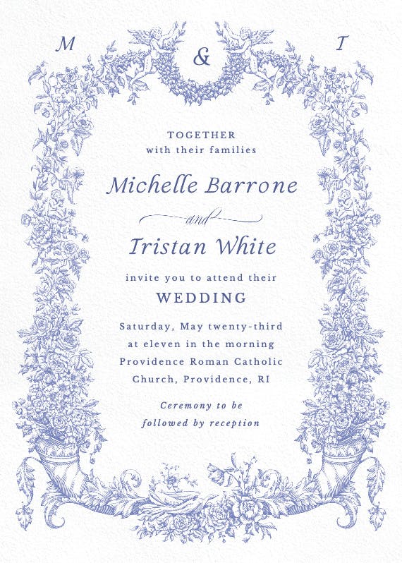 Baroque blooms -  invitación de boda