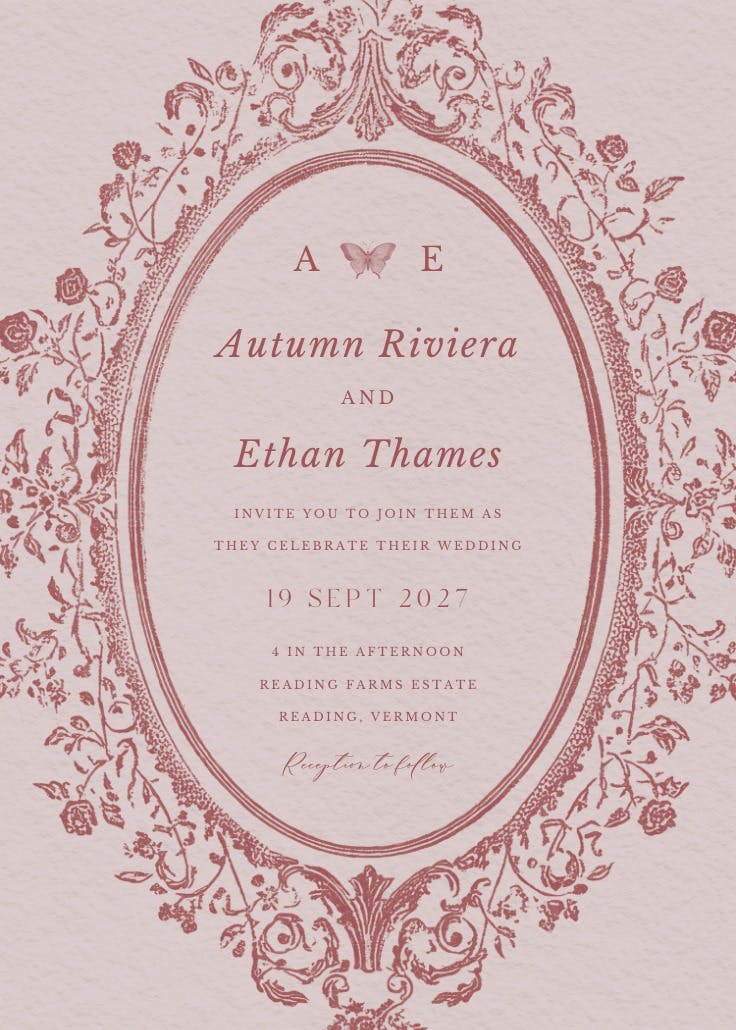 Baroque blooms - invitación de boda