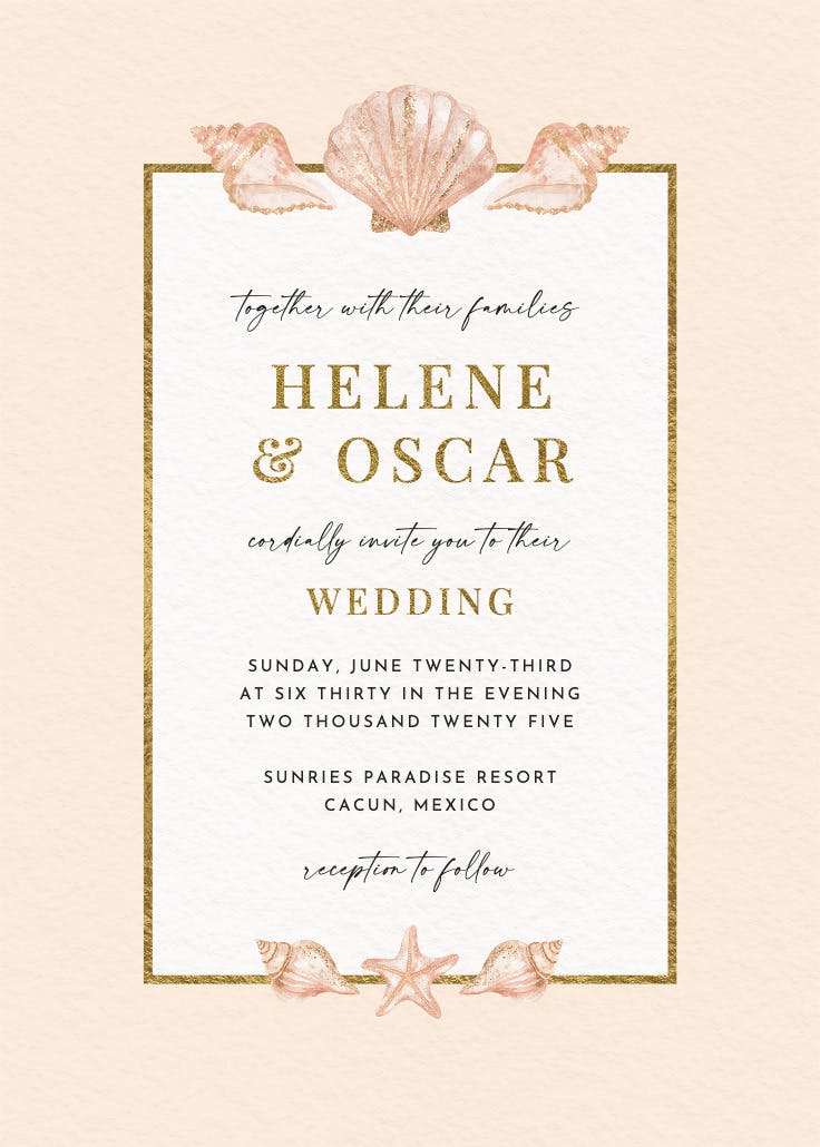 Beachside bonfire - wedding invitation