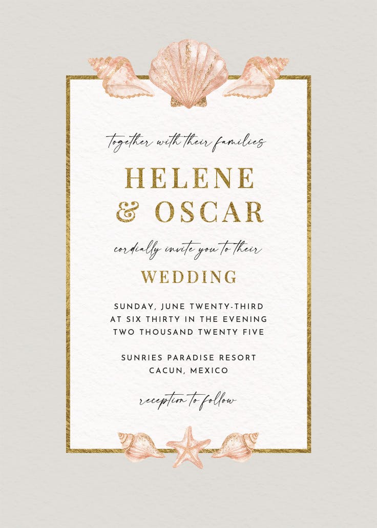 Beachside bonfire - wedding invitation