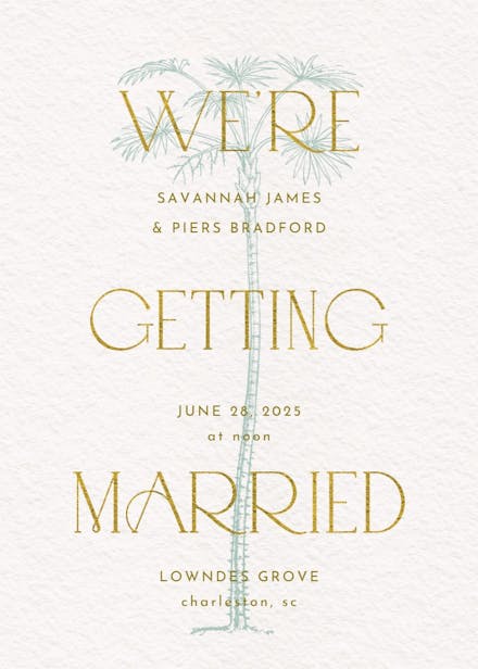 Bermuda fantasies - wedding invitation
