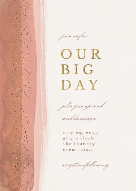 Big day - wedding invitation