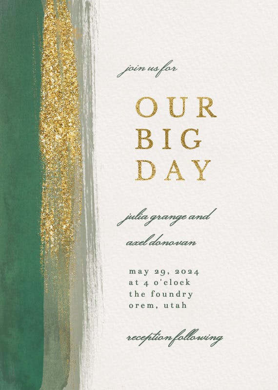 Big day - wedding invitation