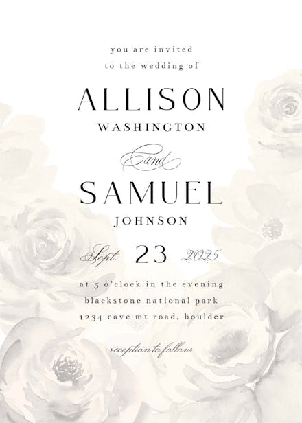 Big flower - wedding invitation
