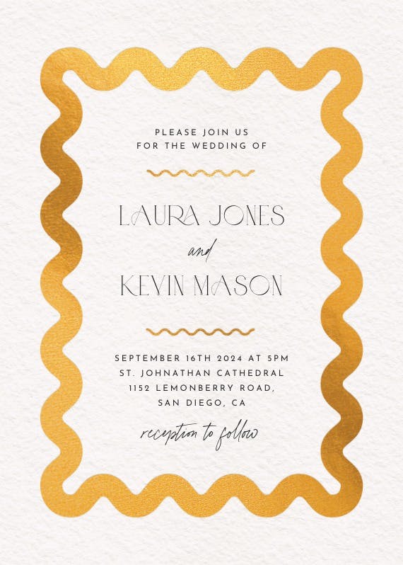Billowing border - wedding invitation