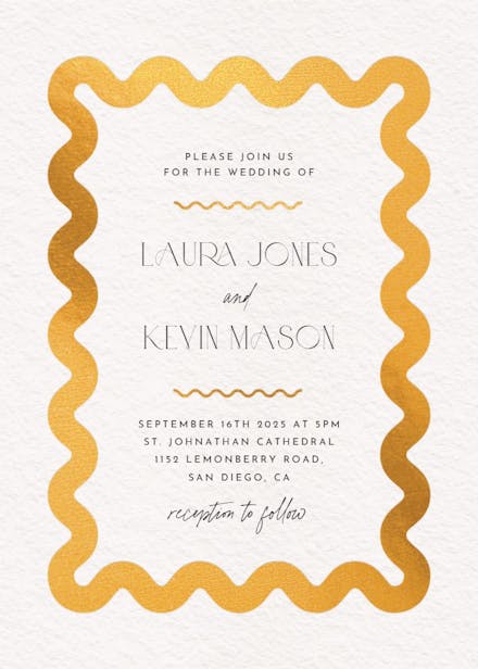 Billowing border - wedding invitation