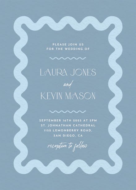 Billowing border - wedding invitation