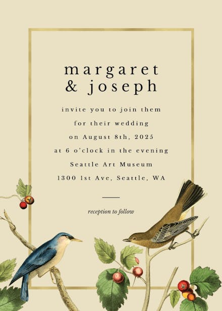 Birds - wedding invitation