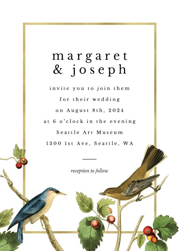 Birds - wedding invitation