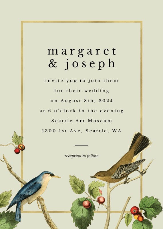 Birds -  invitación de boda