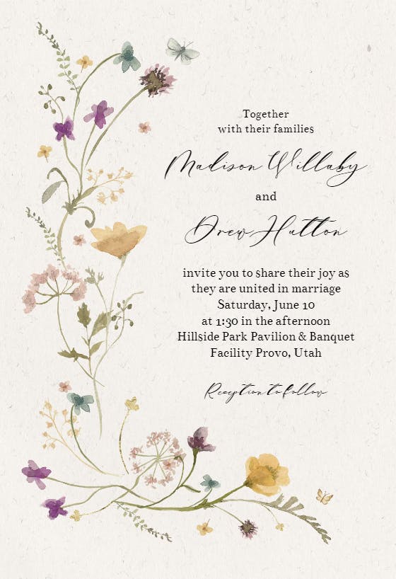 Bloom wildflower - wedding invitation