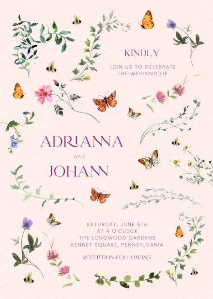 Blooming wedding - wedding invitation