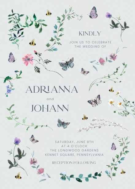 Blooming wedding - wedding invitation