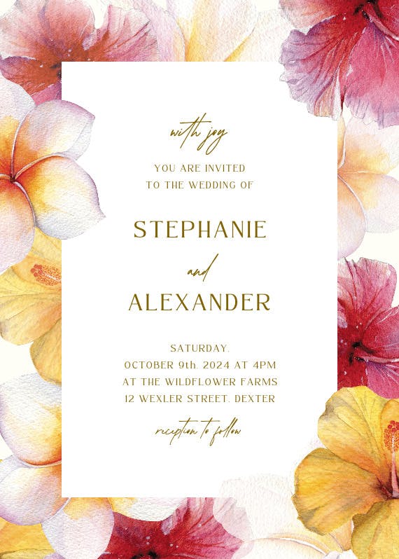 Blossoming hearts - wedding invitation