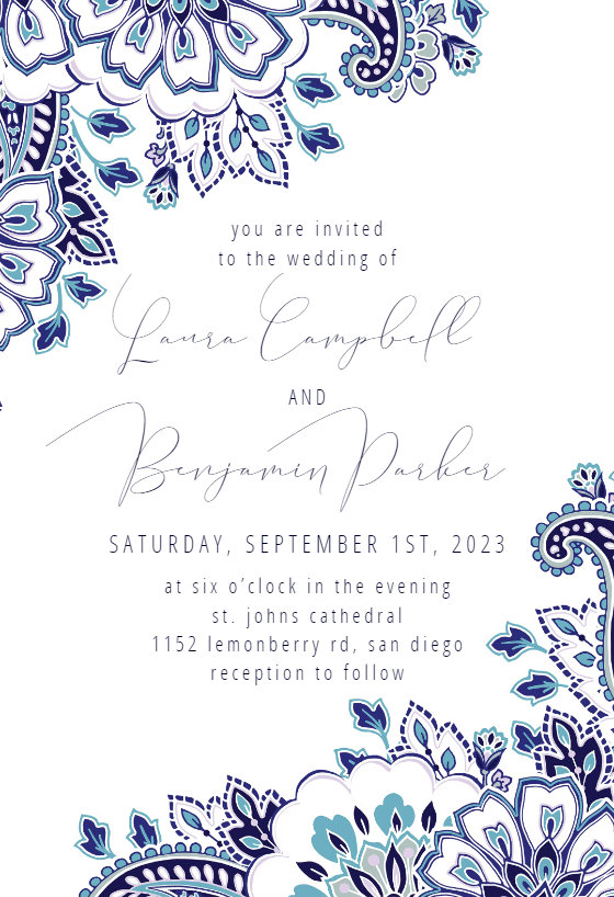 paisley invitation template