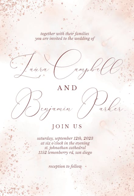 Blush Gold Spots - Wedding Invitation