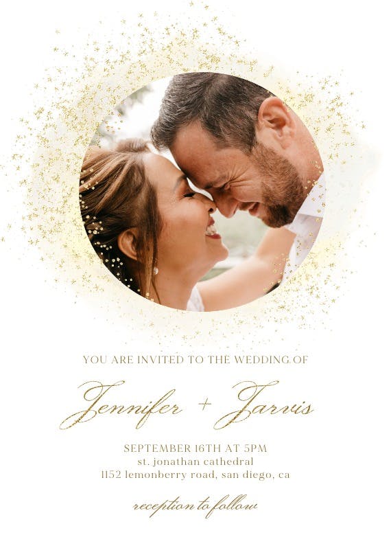 Blush gold spots - wedding invitation