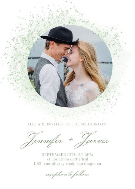 Blush gold spots - wedding invitation