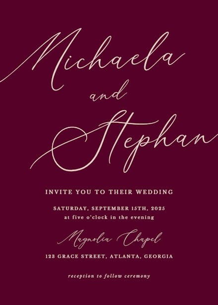 Bold bellisia - wedding invitation