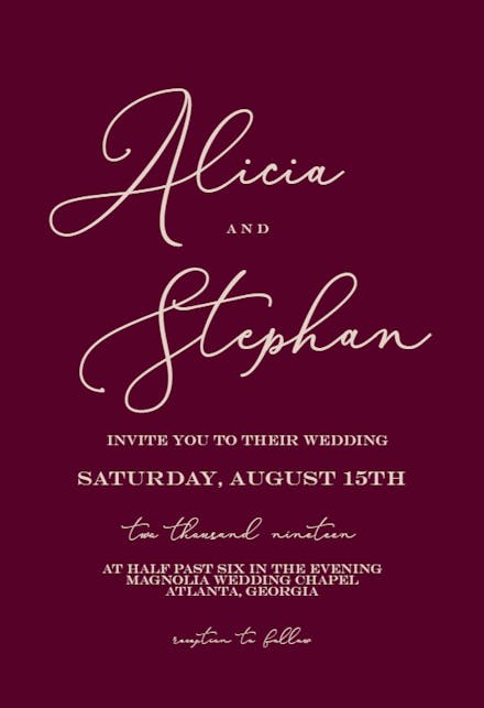 Bold Bellisia - Wedding Invitation Template (Free) | Greetings Island