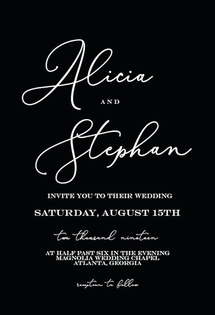 Bold Bellisia - Wedding Invitation Template (Free) | Greetings Island