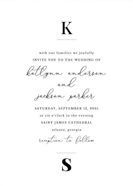 Bold playfair - wedding invitation