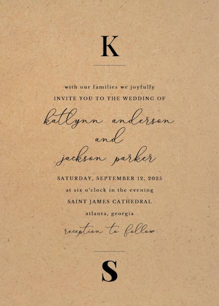 Bold playfair - wedding invitation